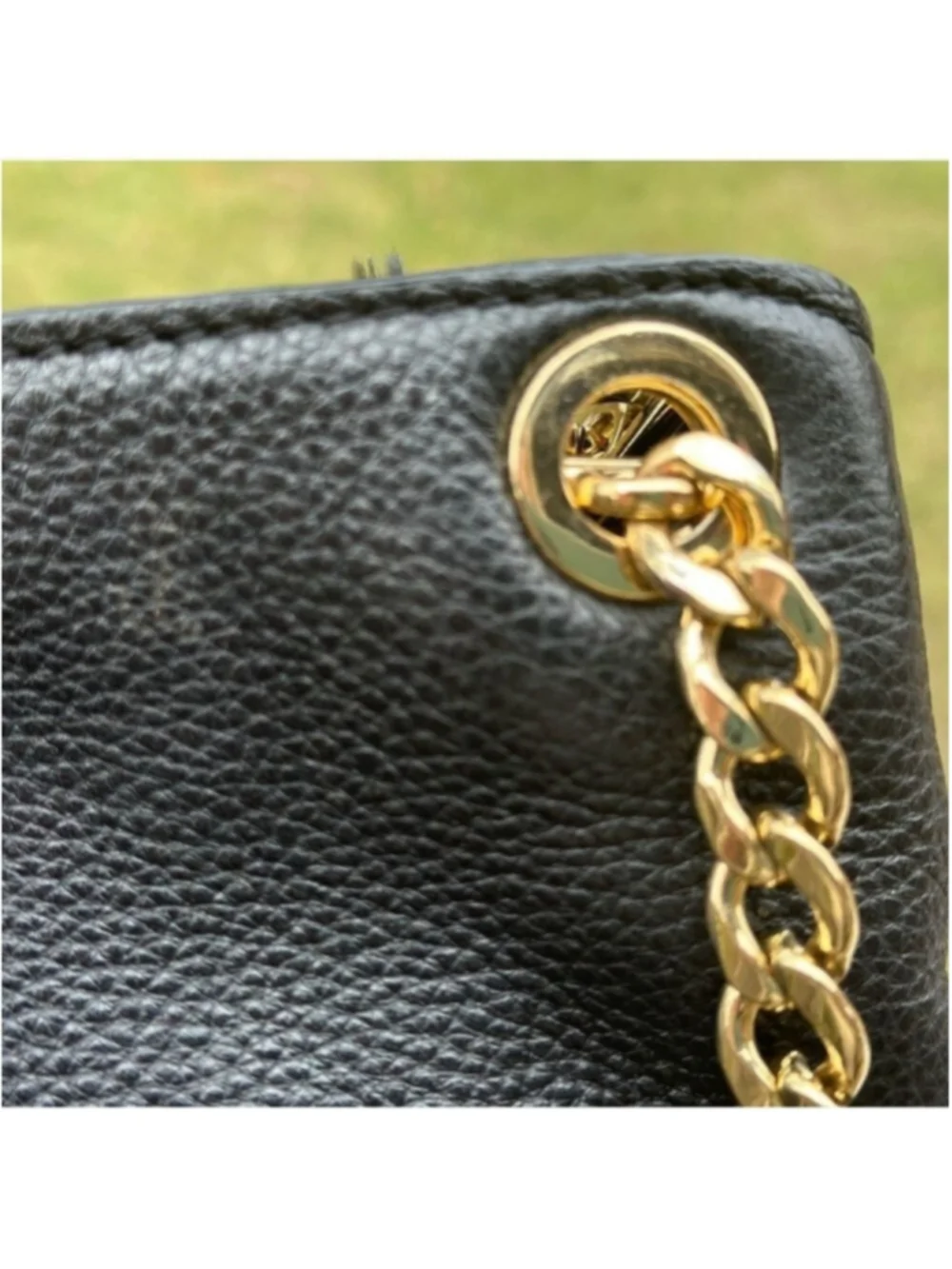 Michael Kors Large Black Pebbled Leather Shoulder Hobo Bag Gold Hardware EUC